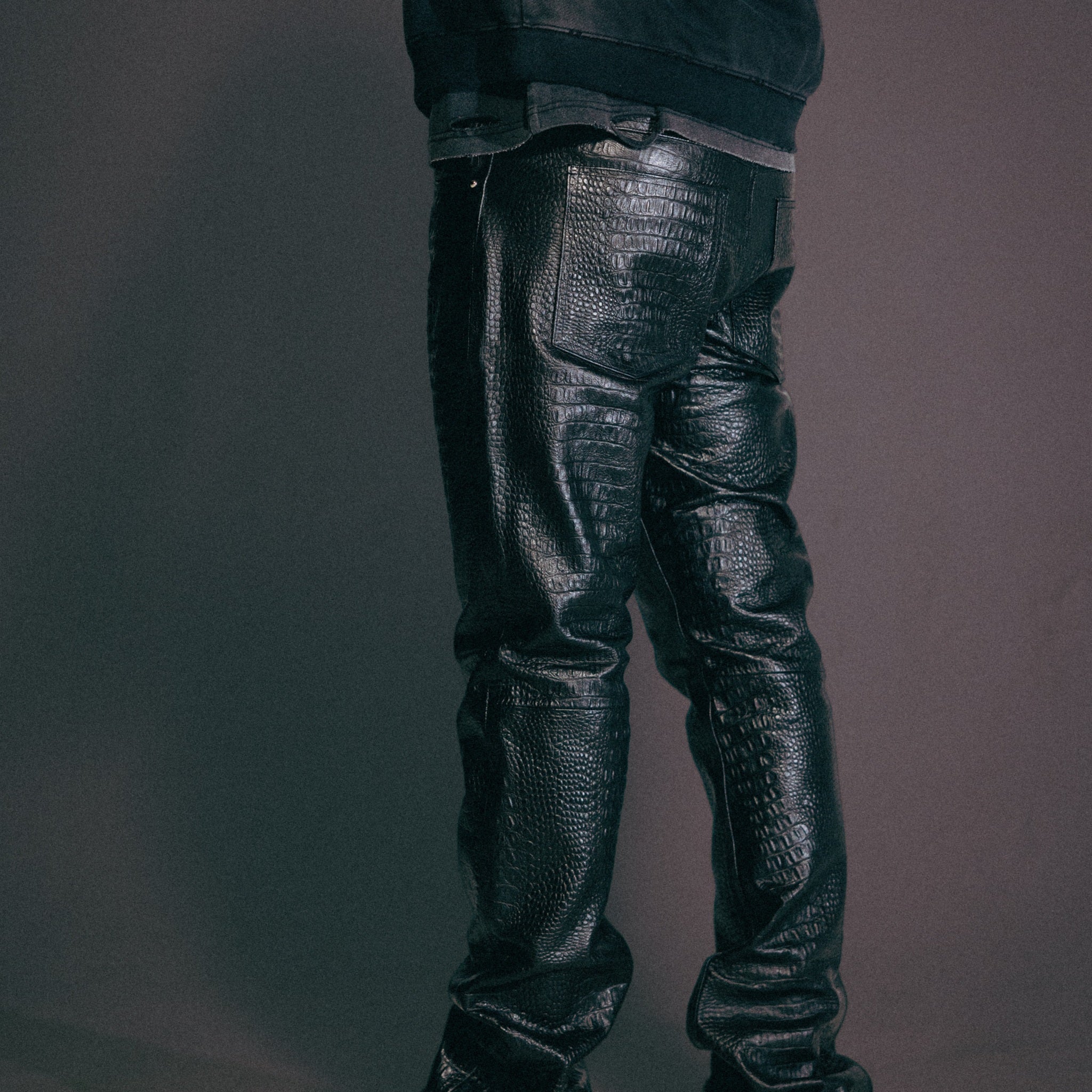 'IRWIN' CROCODILE LEATHER TROUSERS V1