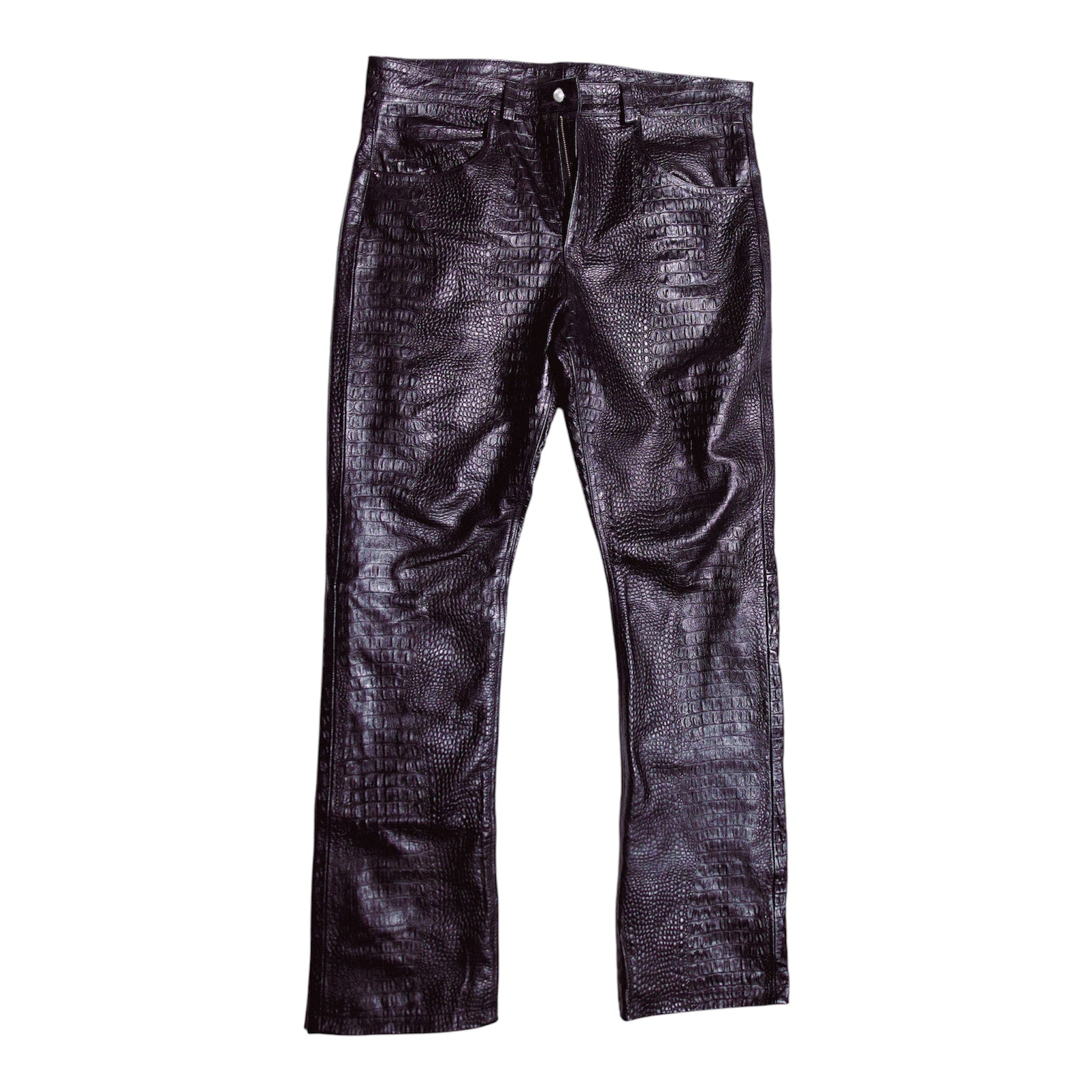 'IRWIN' CROCODILE LEATHER TROUSERS V1
